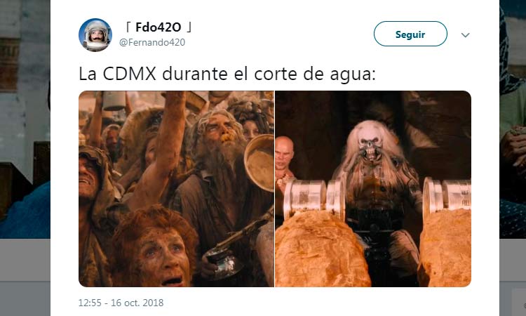 Memes del corte de agua en CDMX